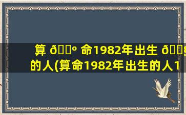 算 🐺 命1982年出生 🐧 的人(算命1982年出生的人10月初9)